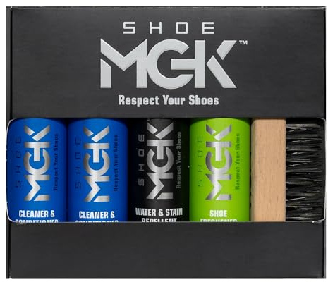 MGK Complete Kit: Shoe Cleaner, Care, Water & Stain Protection - Revitalize, Shield, and Freshen Sneakers, Leather, and Dress Shoes With Deodorizer