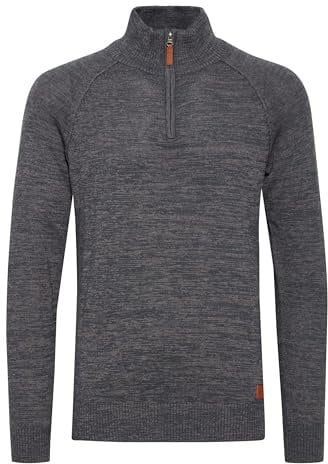 Blend BHDanovan Herren Strickpullover Troyer Feinstrick Pullover mit Troyerkragen Reißverschluss Rippbündchen Baumwollmischung Regular fit, Größe:2XL, Farbe:Ensign Blue (70260)