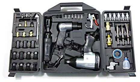 Dynamic Power 50 Piece Air Tool Kit. 1-1/2'' Impact Wrench, 1-3/8'' Ratchet Wrench, 5-Air Hammer w/Chisels, and mnay Other Great Tools. D-W3-50K