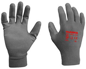 SKY Workwear PU Coated Polyester Work Gloves for Gardening, Builders, Mechanic Gloves, Three Pairs, Size 11, Grey