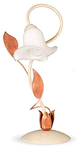 Helios Leuchten 403627/2 Florentiner Tischleuchte antik-weiß | florale Lampe Leuchte Tischlampe | Nachttischlampe Landhaus-Stil | ein-flammig