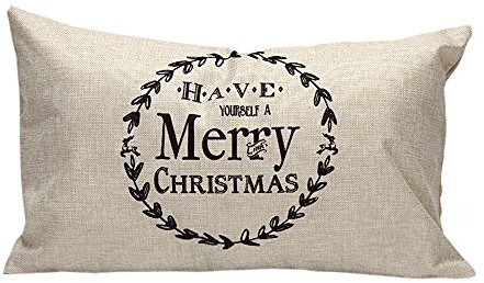 Coversolate Weihnachtskissenbezug 30x50cm Kissenbezüge mit Reißverschluss Merry Christmas Kissenbezug Kissenhülle Zierkissenbezüge