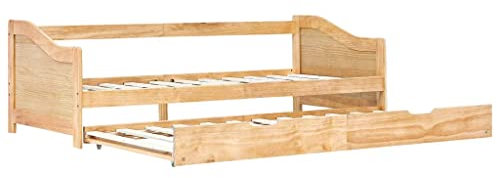 vidaXL Kiefernholz Ausziehbett Ausziehsofa Bettgestell Tagesbett Schlafsofa Sofabett Gästebett Bett Holzbett Bettsofa Sofa 90x200cm