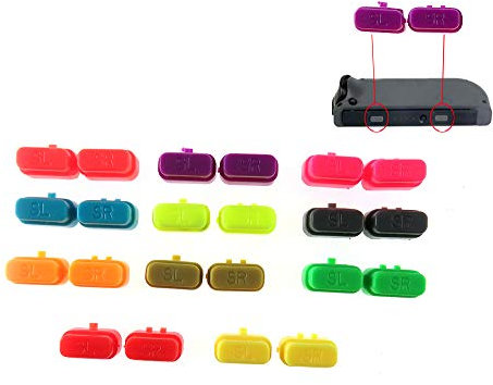 Set di pulsanti di ricambio colorati in plastica SR SL per Nintendo Switch Joy-Con Controller (nero)