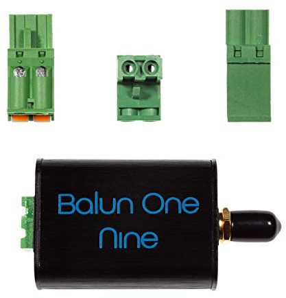 Balun One Nine v2 - Small Low-Cost 9:1 (1:9) Balun with Input Protection & Enclosure for HF & Shortwave. Great for Software Defined Radio (RTL-SDR & SDRPlay), Ham It Up, and Other Capable Radios