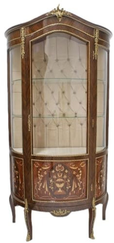 Casa Padrino Barock Glas Vitrine Vitrinenschrank - Barock Möbel - Vitrinenschrank - Wohnzimmerschrank Schrank Mahagoni