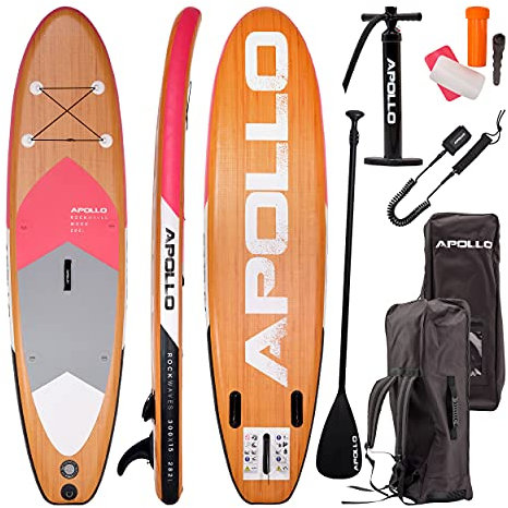 Apollo SUP Board Wood - Allround - 300 x 15 cm - Pink