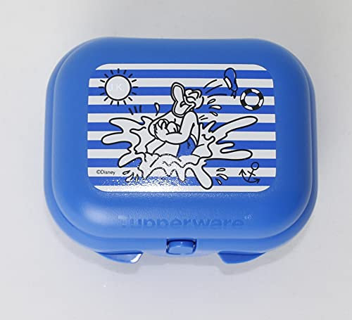 TUPPERWARE Snackbox, Brotdose, Vesperbox, Lunchbox Twin Gr.1 Donald Blau + Kugelschreiber