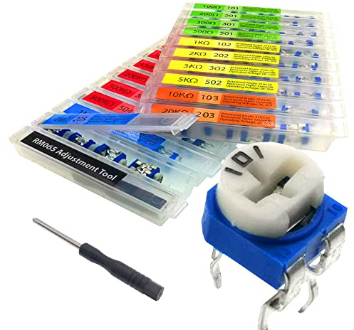 EEEEE 19 Werte 152 Stück 100 Ohm - 2 M Ohm Variabler Widerstand, 6 mm Potentiometer-Set, Sortimentskit, verpackt mit einzelner Röhre