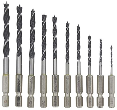 10 Pcs Tige Hexagonale HSS Foret à Torsion Goujon Twist Drill Travail Du Bois Bits Changement Rapide pour Bois Outils De Bois Amélioration De L'habitat (2.0-6.5mm)