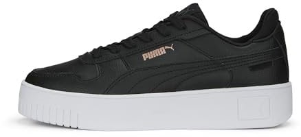 Puma Women Carina Street Sneakers, Puma Black-Puma Black-Rose Gold-Puma White, 6 UK