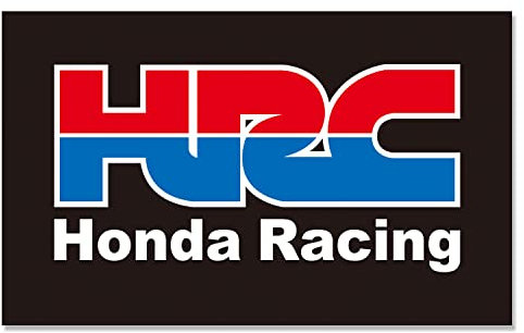 Rennwagen-Dekor-Flagge für Honda HRC-Flagge, Banner, 91 x 152 cm, Polyester mit 2 Messingösen, lebendige Farben, HD-Druck, Ausstellung, Rennen, Auto-Fans, Veranda, Garagendekoration