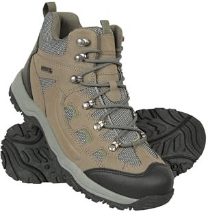 Mountain Warehouse Adventurer Mens Waterproof Boots - IsoDry Shoes with Synthetic Upper, Mesh Lining, Deep Lugs & EVA Cushioning - Spring Summer, Hiking & Outdoors Khaki Adult Shoe Size 9