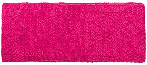 styleBREAKER Damen Strick Stirnband einfarbig mit Rauten Muster, Thermo Fleece Futter, Winter Headband Uni 04026062, Farbe:Pink