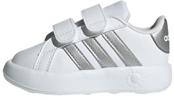 adidas Jungen Unisex Kinder Grand Court 2.0 Shoes Kids Tennisschuhe, Cloud White/Matte Silver/Cloud White, 20 EU