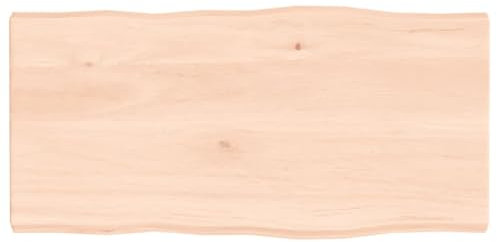 vidaXL Tischplatte, Holzplatte für Tisch Esstisch Couchtisch, Massivholzplatte Handgefertigt mit Baumkante, Ersatztischplatte, 80x40x(2-4) cm Massivholz Unbehandelt