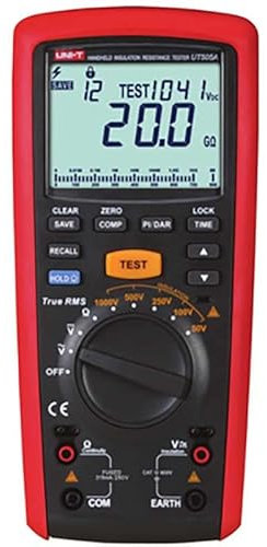 UNI-T Uni-trend Ground resistance meter UT505A 505B 1000V Digital Handheld True RMS Megger Insulation Resistance Meter Tester Multimeter Ohm Voltmeter Megohmmeter(UT505A)