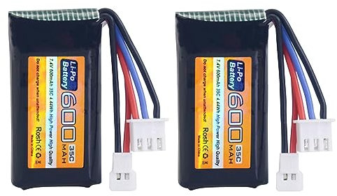 2PCS 7.4V 600mAh 35C 2S Lipo Akku mit Molex Stecker für FMS FCX24 RC Autos, LKW, Fernbedienung elektrische Kletterfahrzeuge FCX24