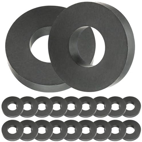 20 Stück Ringmagnet: Ø 45 mm x 22mm x 8 mm Ferrit Ringmagnet mit Loch, Magnetring strapazierfähig Ringmagnete Magnet Scheibe mit Loch Ring für Industrie, DIY, Basteln, Wissenschaftsprojekte