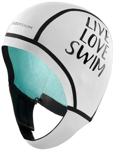 BUDDYSWIM Cuffia Nuoto in Neoprene da 2,5 mm per Il Nuoto in acque libere. Cuffia Piscina Uomo e Donna in Neoprene Isolante dal Freddo con Chiusura Facile, per Immersioni, Surf e lavori Acquatici.