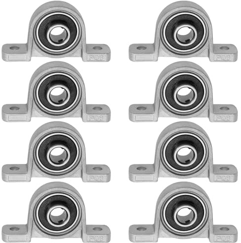 OTOTEC 8pcs KP08 Pillow Block Bearings Vertical Pillow Block Bearings Zinc Alloy Flange Bearings 8mm Inner Diameter Self-Aligning Bearings for 3D Printers