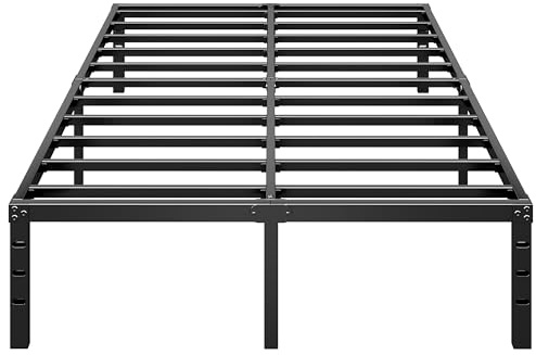 HLIPHA Metal Platform Bed Frame 14 Inch Tall,No Box Spring Needed,Full Size Bed with Heavy Duty Strong Support Slats,Easy to Assemble,Black