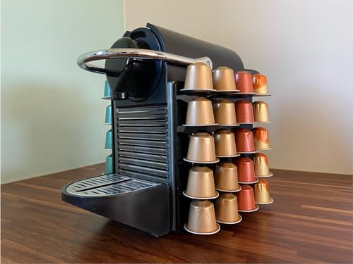 RITTERLine, Design unique sur le marché. Distributeur pour 20 capsules, compatible avec les capsules Nespresso Originale (Noir)