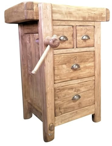 Biscottini werkbank, Holz, Natürliches Braun, L64,5XPR57,5XH82,5