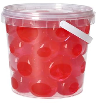 trendfinding 1 Liter Eimer aus Kunststoff mit Deckel Deko Hydro Wasser Perlen Kugeln künstliche Blumenerde Aquaperls Aqualinos zum Dekorieren (Rot_XXL)