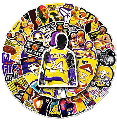 50 Stück Aufkleber Kobe Bryant, Wasserfeste Vinyl-Aufkleber für Autos, Laptops, Skateboards, Helme und mehr.