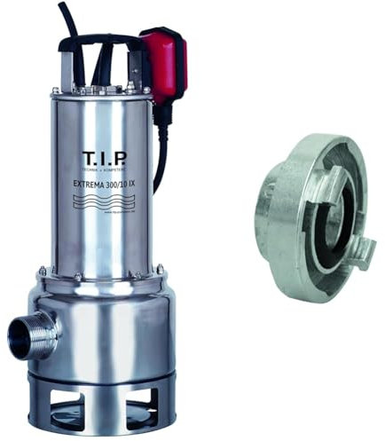 T.I.P. Schmutzwasser Tauchpumpe - Baupumpe Edelstahl & C 52-Storz-Kupplung 1,5 Zoll IG (45,48 mm)
