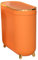 Bathroom Small Trash Can,3.2 Gallons Garbage Can with Press Top Lid,Plastic Trash Bin Waste Basket for Bedroom, Office, Living Room - Orange