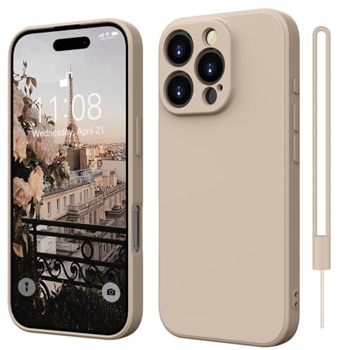 ORDA for iPhone 16 Pro Max Case Silicone Camera Protection Ultra Slim Case Soft Gel 16 Pro Max Cover Rubber Lightweight Anti-Scratch Phone Case Compatible for 6.9 Inch Khaki