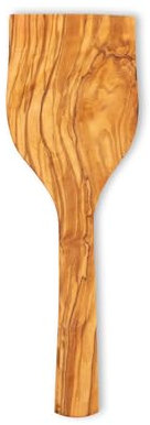 Justa la Fusta - Pala ancha de madera de olivo para hamburguesa fabricada a mano en España lisa, utensilio de cocina en olivo artesanal - 27cmsx9cms - 73gr