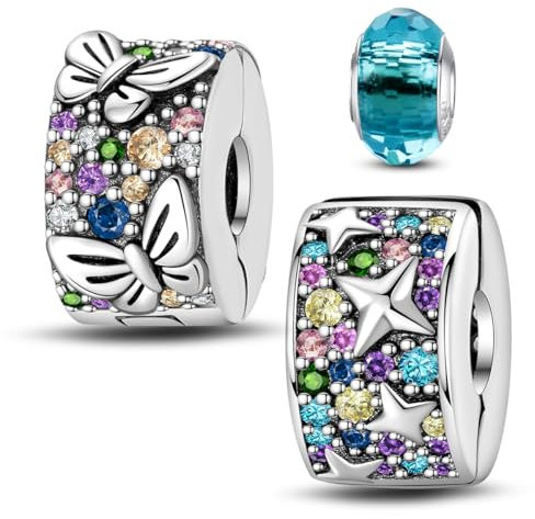 HappyStar Silber 925 Charms Anhänger für Armbänder,Combination Dangle Anhänger Bead Charms für Damen Kompatibel mit Pandora Europäischen Armbändern und Halskette (Mit Spacer Beads