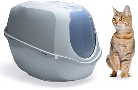 Karlie 522868 XL GROSSE Katzentoilette Mega Smart Cat Eco, L: 66 x B 46 x H 49 cm grau