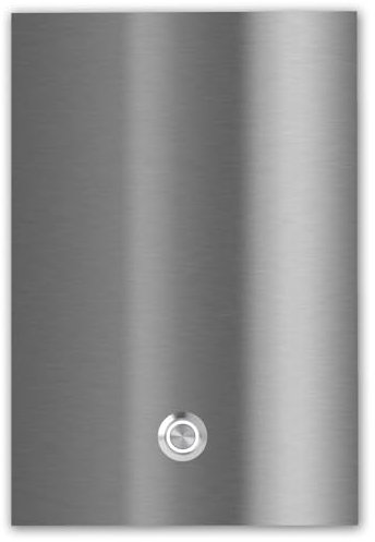 Jung Edelstahl Design Türklingel Tokio XXL 170x250 mm aus V2A Edelstahl, ohne Gravur, LED-Taster – Robuste und moderne Haustürklingel, wetterfest, ideal für Unterputz-Montage (Edelstahl)