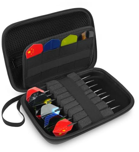 flintronic Dart Taschen Organiser, Harte Eva Dartpfeiletui, für 8 Stahlspitze und Weiche Spitze Darts, für Dart Spitzen, Flights, Schäfte und mehr Dart Zubehör (nur Box), 1 Piece
