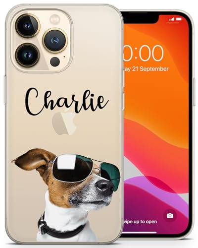 TULLUN Personalised any Name Initials or Text and Lovely & Funny Photo Picture with your Cats Dogs Pets Phone Case – Custom TPU Silicone Clear Cover for iPhone 7 Plus/8 Plus