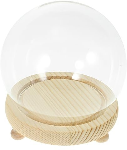 BUGUUYO Runde Pflanze Kuppel Glas Vitrine Cloche Glas Kuppel für Blumen Kugel Display