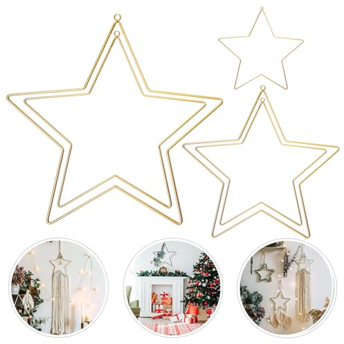 Wreath Ring, 8 PCS, Wire Wreath Frame 10-30cm/4-11.8in, Metal Star Frame, Wreath Frame for Christmas, Halloween, New Year, Valentine, Wedding (Gold, 10cm/3.94in)