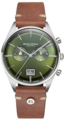 Bruno Söhnle Herrenuhr Original NEU Merano Herrenuhr Braun Grün Chronograph Quarz Saphirglas 40mm- 17-13233-441