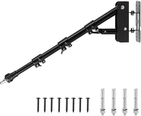 NEWFUN Ringlicht Wandhalterung, Lichtstativ mit Boom Arm, Galgenstativ, 53-100CM, Dreiecksarm 180° Flexibel Schwenkbarer Kamera-Wandarm für Ringlicht, Softbox, Schirm-Monolight, Stroboskope