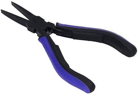 ZAWELIYO Professional Flat Nose Pliers, Carbon Steel Jaw & TPR Handle - Versatile Tool for Jewelry Making, Craft Projects, Wire Twisting, Circuit Repair, Model Building