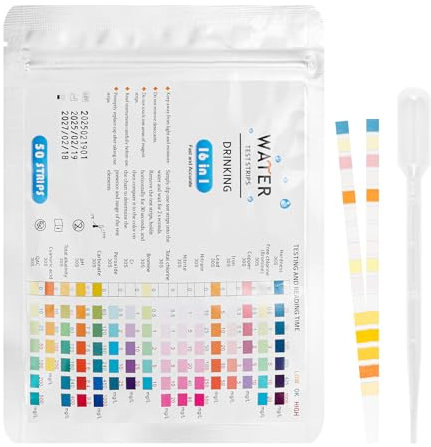 Trinkwasser Teststreifen, 50 X 16 In1 Wassertester Trinkwasser, Ph Teststreifen Wasser Für Pool, Spa & Aquarium Test Wasserhärte Messen