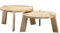 Design Couchtisch 2er Set Mango Massivholz Wohnzimmertisch Hell | Satztisch Holztisch Rund Beistelltisch | Tischset 2-teilig Kaffeetisch Holz