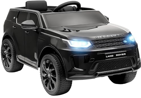 AIYAPLAY Kinder Elektroauto 12V Land Rover Discovery Sport Kinderauto mit 2,4G Fernbedienung, Musik, Hupe, Elektrofahrzeug mit LED-Lichtern, USB/MP3-Anschluss, 3-5 km/h, für Kinder 3-6 Jahre, Schwarz