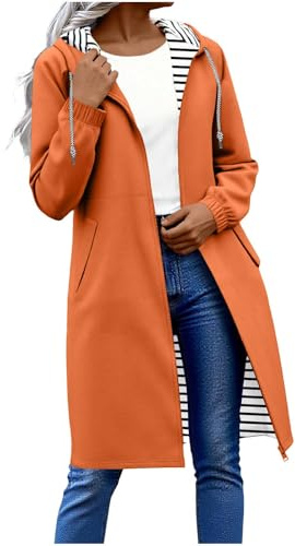 KOG Regenjacke Damen Wasserdicht Lang Windbreaker Herbst Outdoorjacke Einfarbig Oberteil Frau übergangsjacken Leichte Herbstjacke Casual Jacke Frauen Wintermantel Oversized Softshelljacke Radjacke