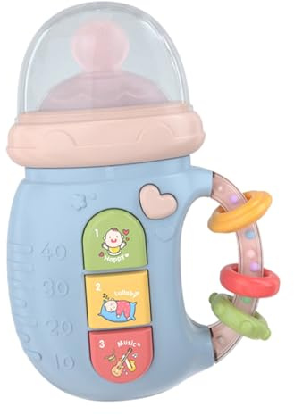 Toddmomy Neugeborenen Lernspielzeug Babyflasche mit Musik und Bunten Lichtern Leichtes Sicheres Motorisches Entwicklungs Junge Mädchen Ab Geburt Fördert Hören und Greifen