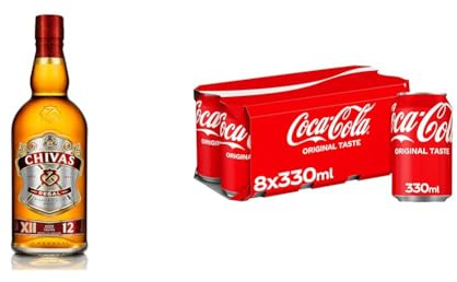 Chivas Regal 12 Year Old Blended Scotch Whisky 70cl + Coca-Cola Original Taste 8 x 330ml, Whisky & Coke Mixer Pack